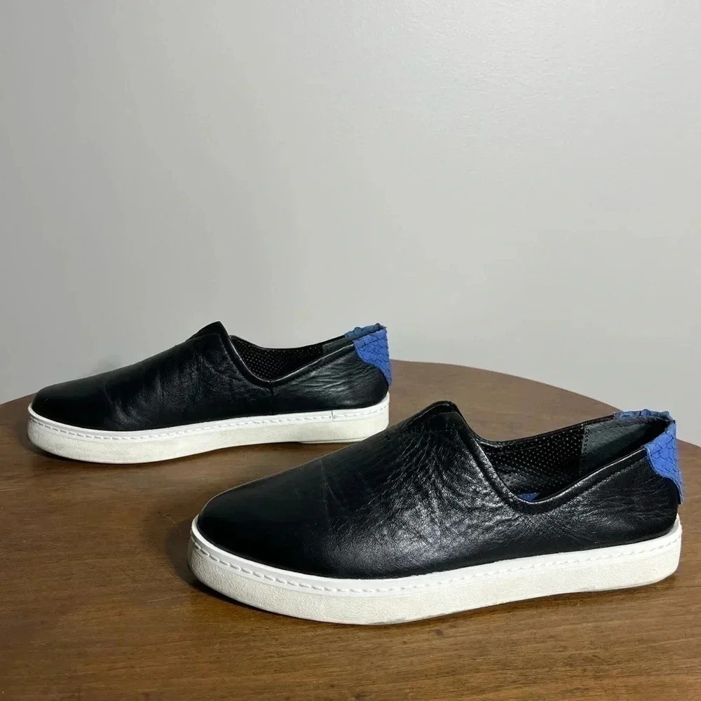 Franco Sarto Avant Leather Slip On Black Sneaker 7‎